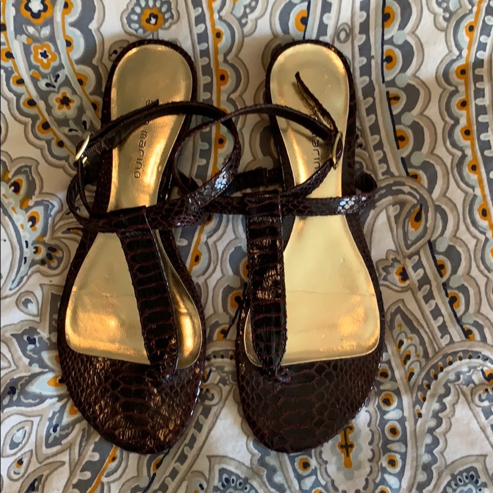 Ann Marino Snakeskin Thong Sandal